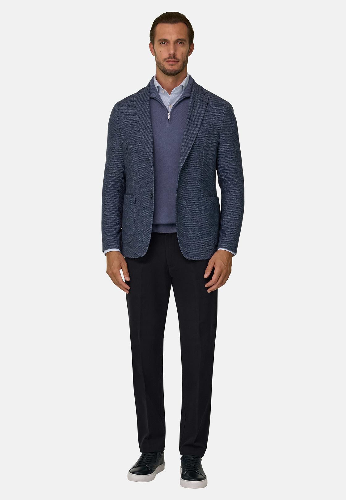 Blazer Micro Patterned Wool Blend, Navy blue, hi-res, 2