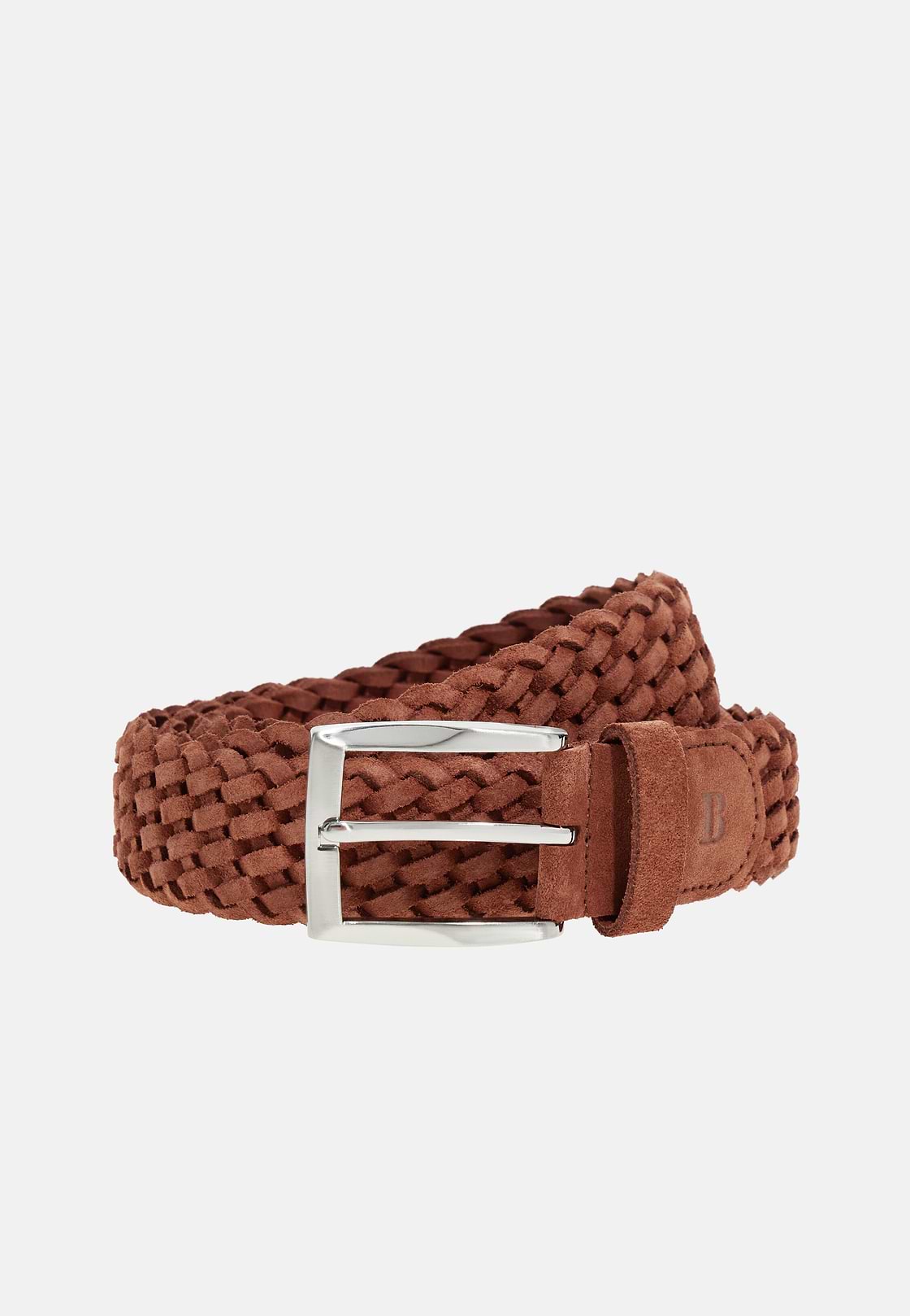 Ceinture Tressée En Daim, Rojo, hi-res