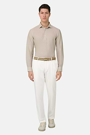 Stretch Cotton/Tencel Trousers, White, thumb, 3