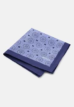 Pocket Square Medallion Pattern Print in Silk