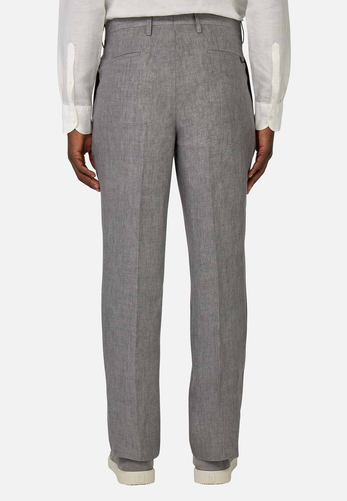 Pantalon En Pur Lin, Gris, hi-res, 3