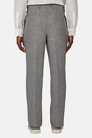 Pantalon En Pur Lin, Gris, thumb, 3