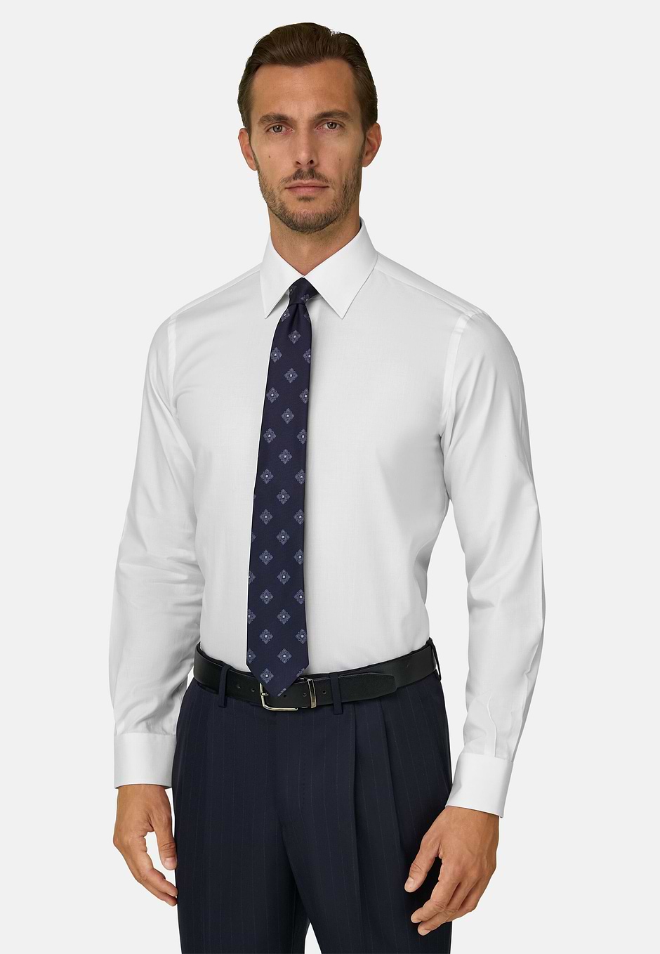 Chemise en Twill de Coton Regular Fit, Blanc, hi-res