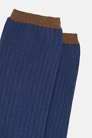 Gerippte Socken, Blau, thumb, 3