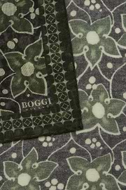 Floral Wool Pocket Square, Green, hi-res