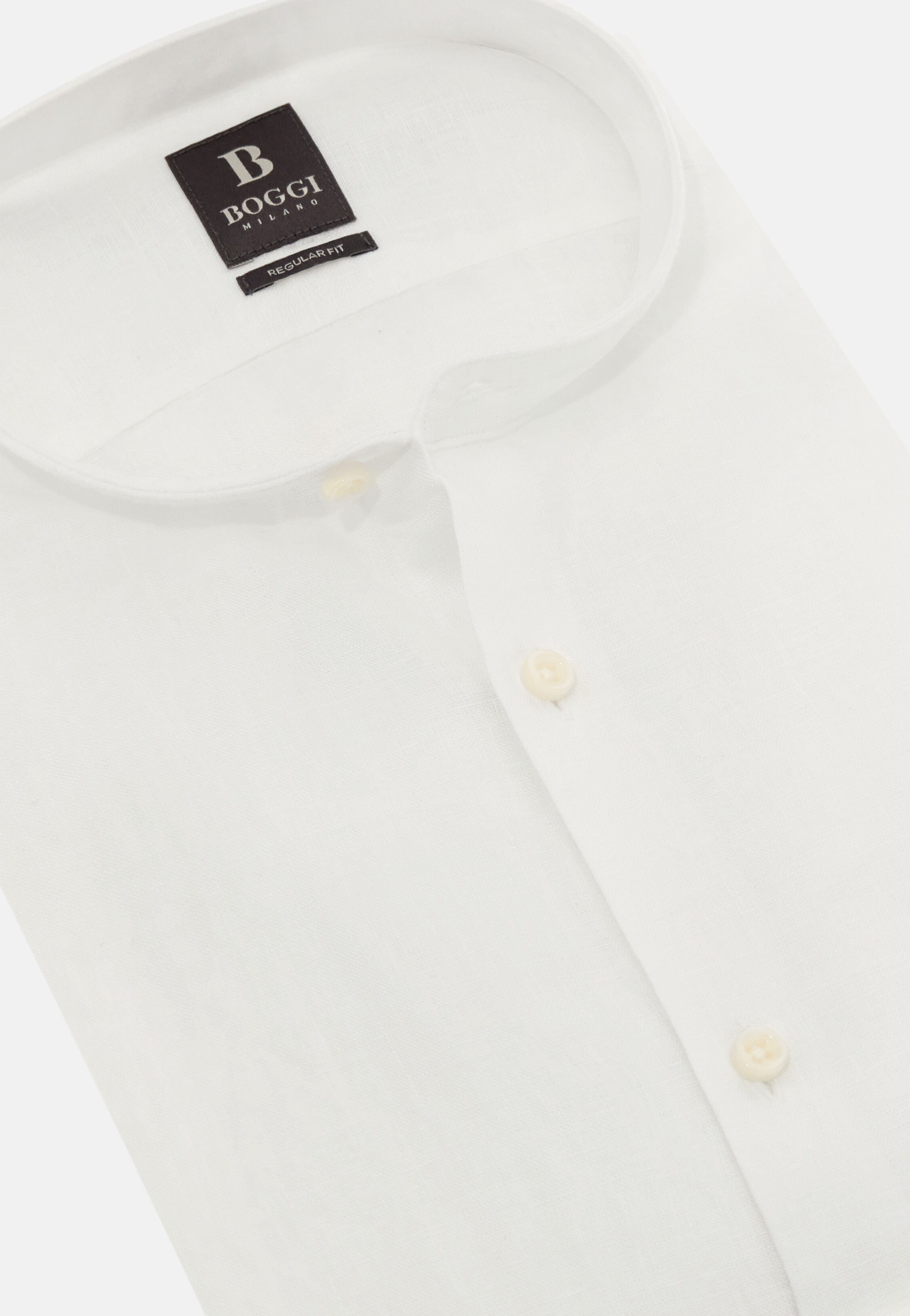 Regular Fit Linen Shirt, White, hi-res