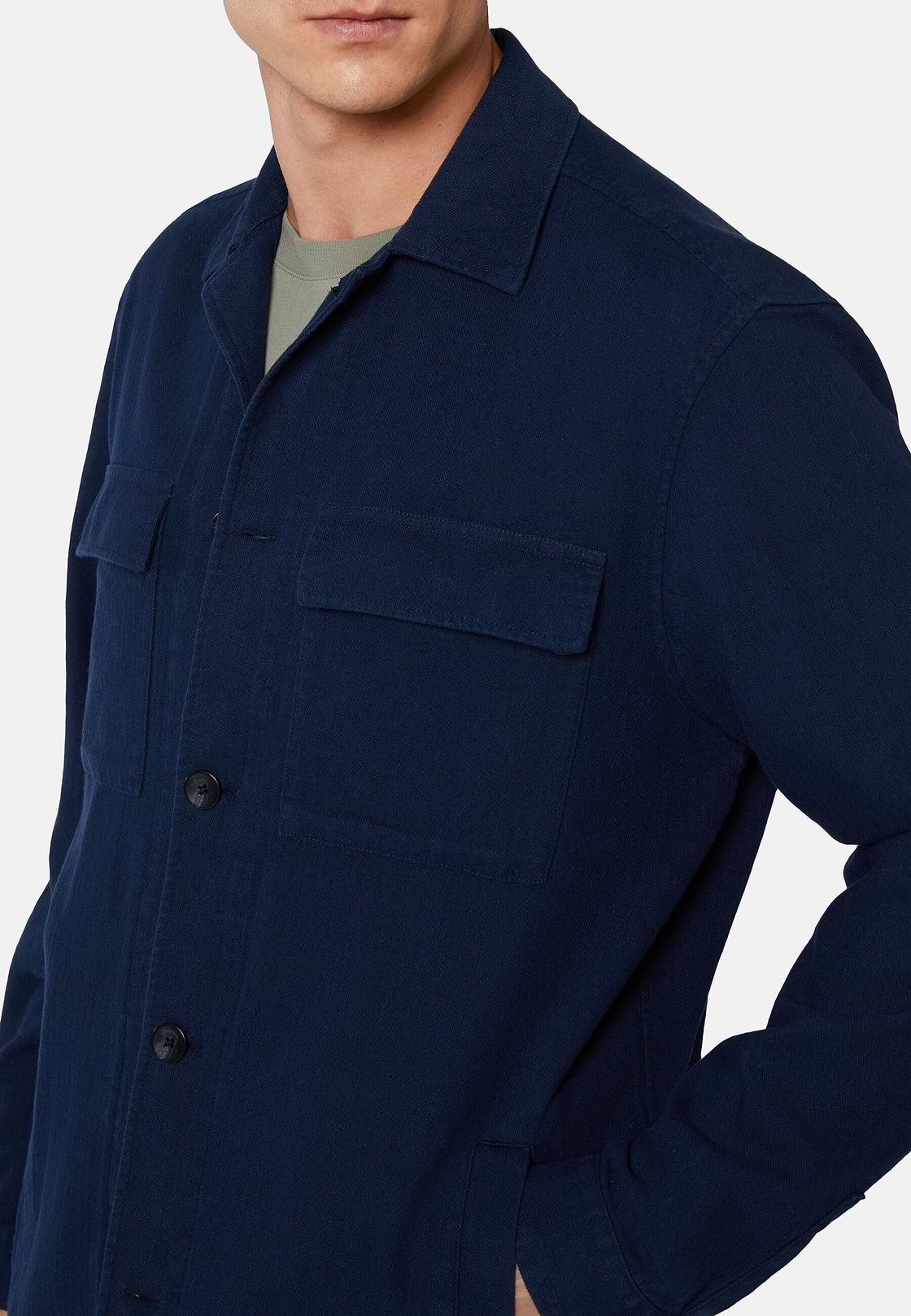 Veste Chemise En Lin, bleu marine, hi-res