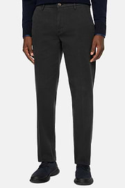 Stretch Cotton Trousers, Navy blue, hi-res