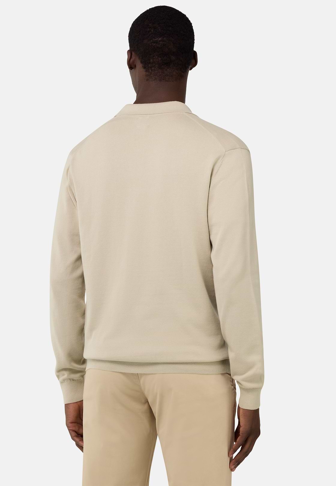 Pullover mit durchgehendem Reißverschluss aus Baumwolle, Sand, hi-res