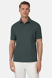 Polo Shirt In Stretch Supima Cotton, Green, thumb, 1