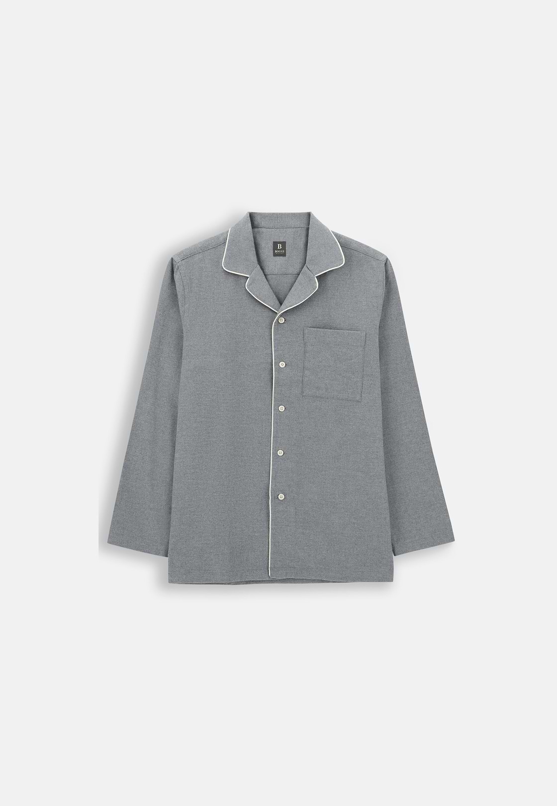 Pajama in Cotton Flannel, Grey, hi-res, 5