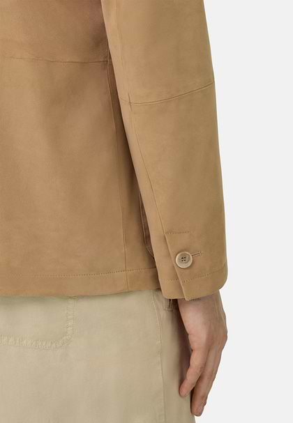 Giacca Camicia Work in Pelle, Beige, hi-res