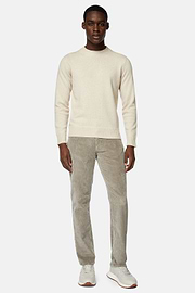 Sand Crew Neck Cashmere Jumper, Sand, hi-res
