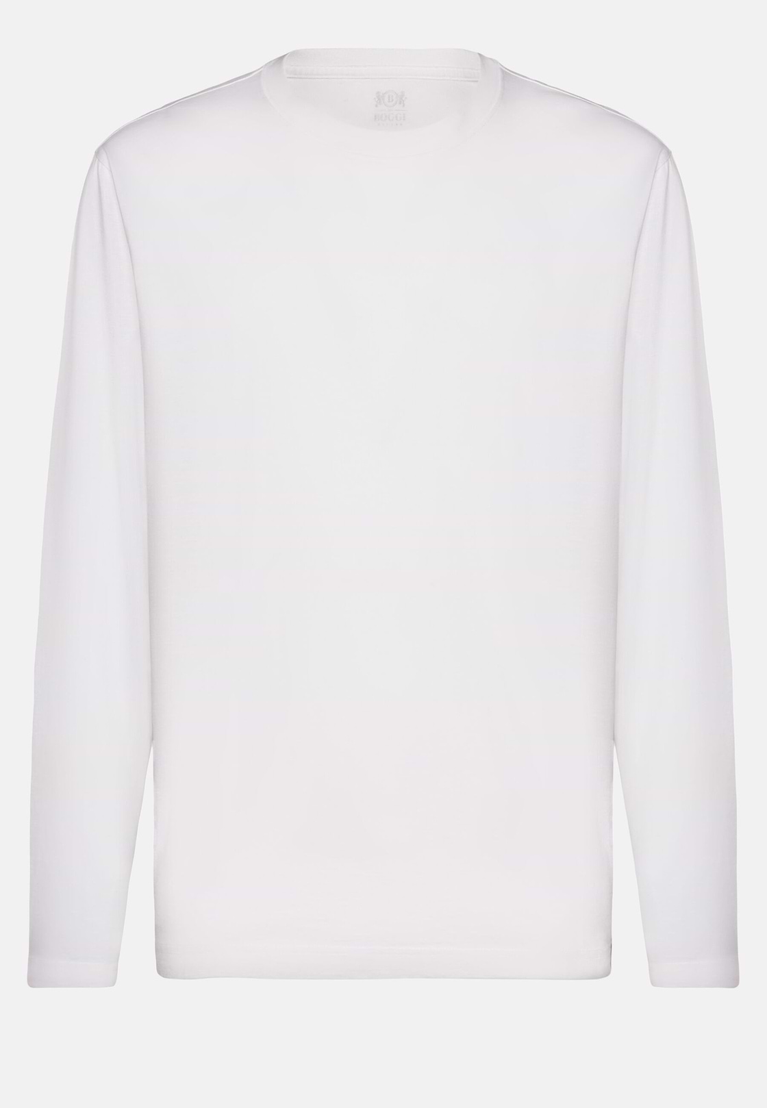 Long-sleeved Pima Cotton Jersey T-shirt, White, hi-res