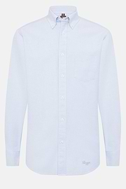 Chemise En Coton Oxford Bio Coupe Droite, Bleu clair, hi-res