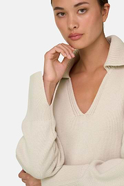 Poloshirt in Trui van Wol, Sand, thumb, 3