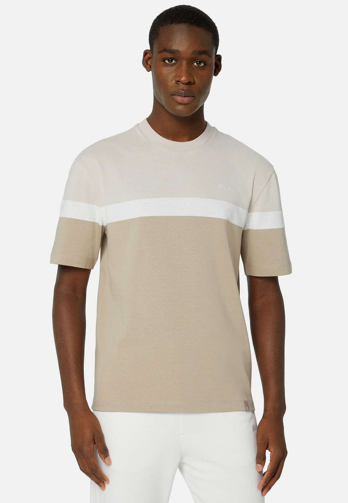 Organic Cotton Blend T-Shirt, Beige, hi-res