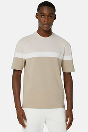 Organic Cotton Blend T-Shirt, Beige, hi-res