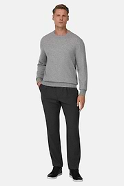 Crew Neck Jumper in Cashmere Blend, Grey, thumb, 2