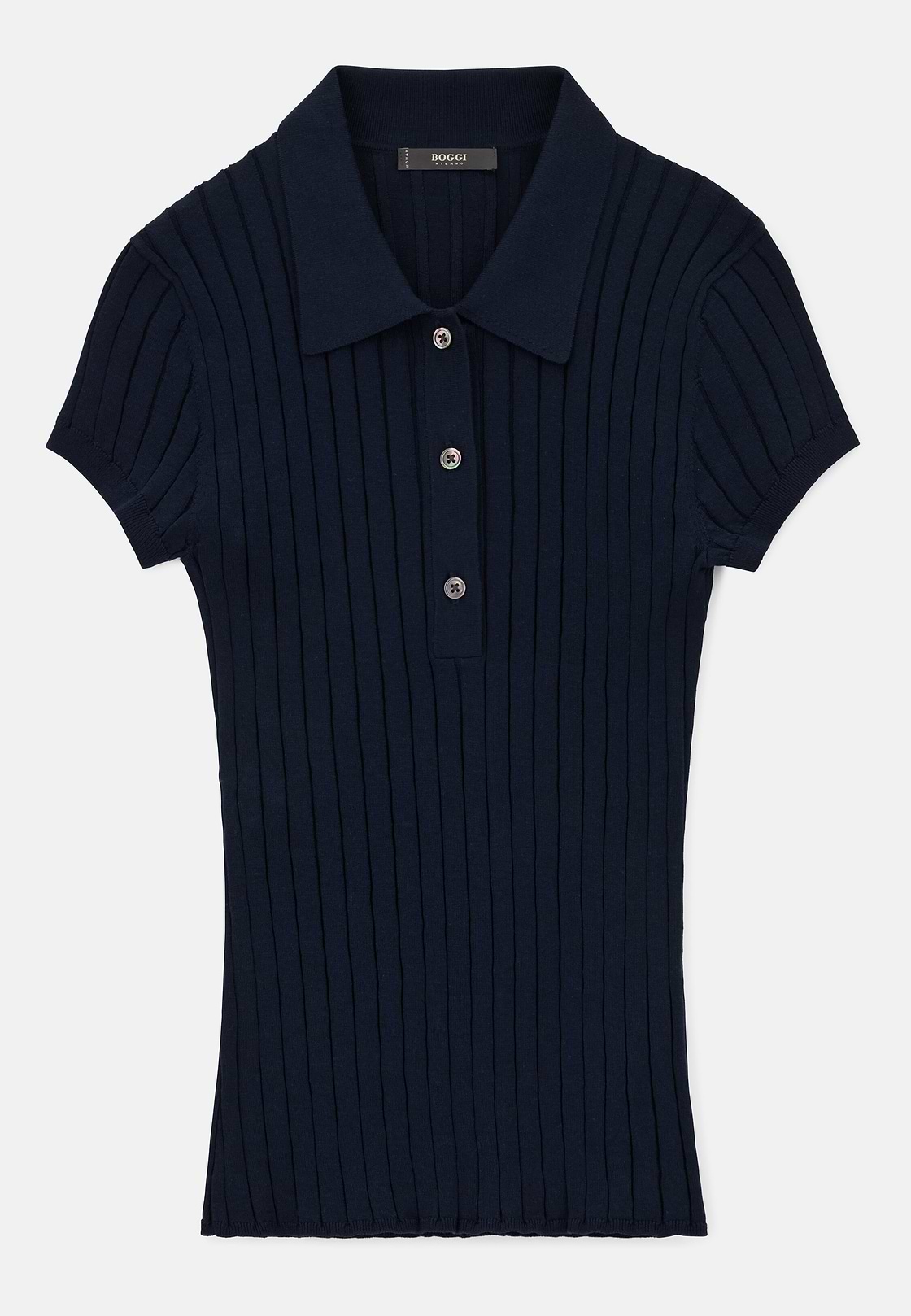 Polo Di Maglia In Cotone Seta, Navy, hi-res, 5