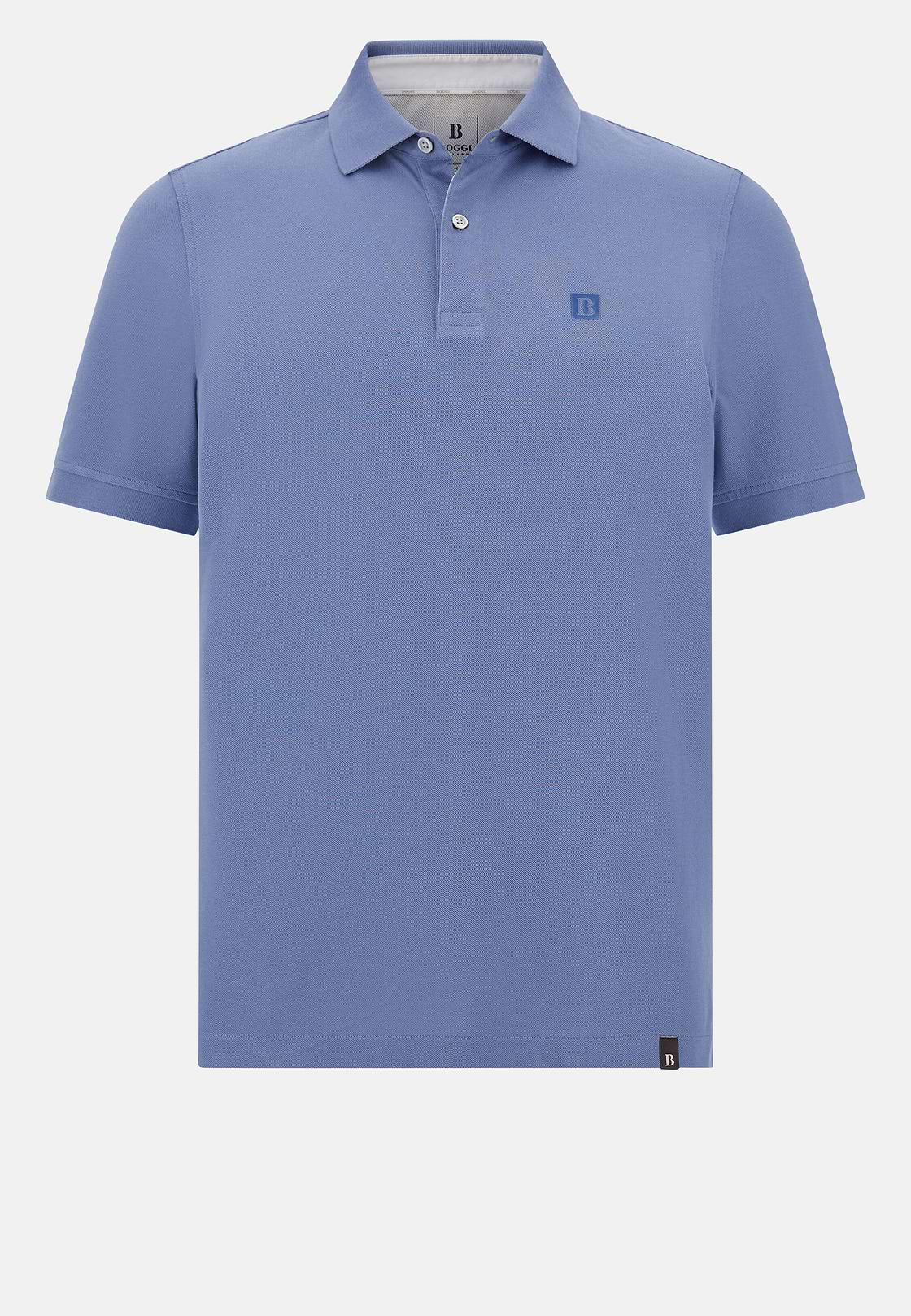Cotton Piqué Polo Shirt, Indigo, hi-res