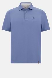 Cotton Piqué Polo Shirt, Indigo, hi-res