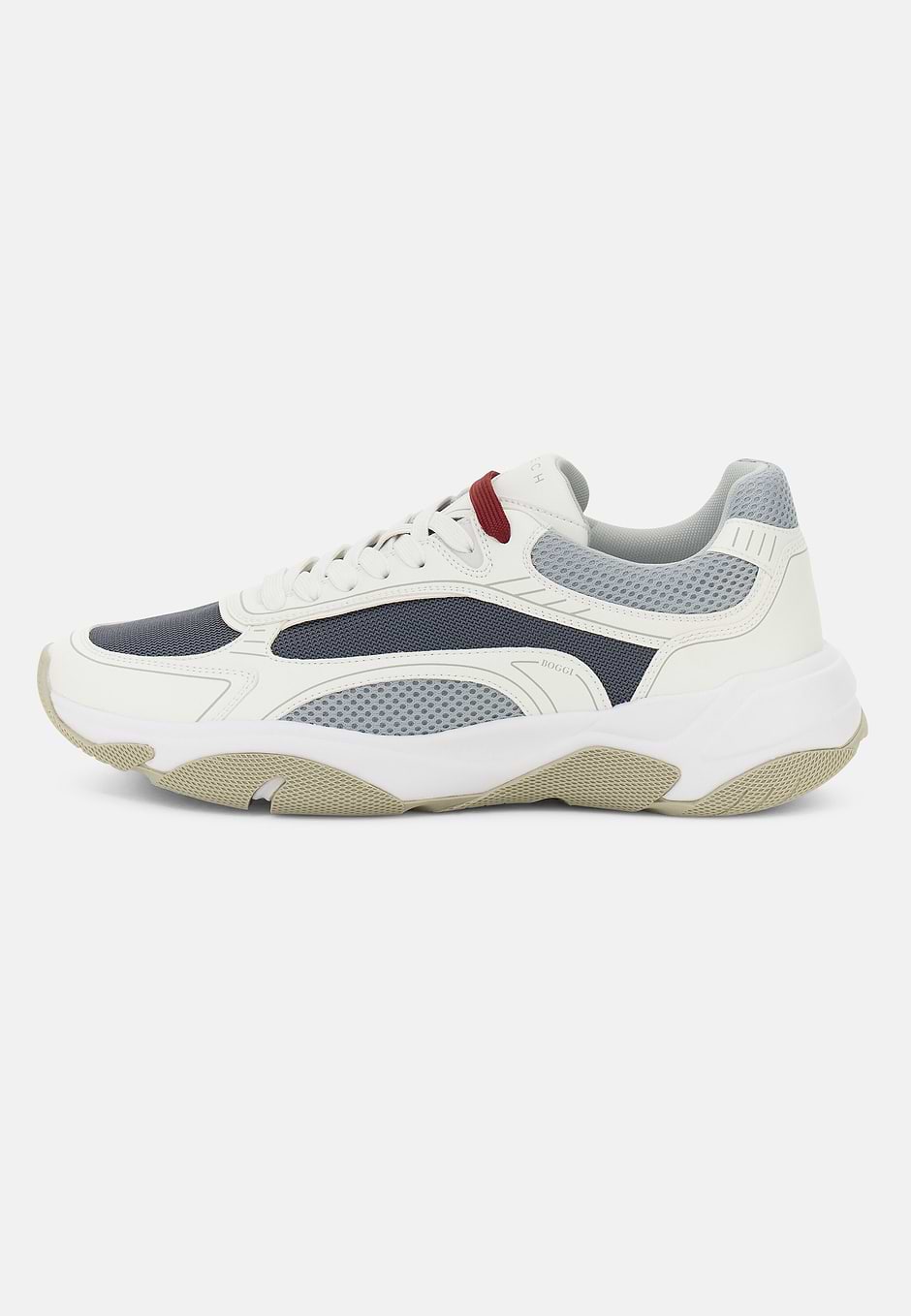Sneakers Storm En Cuir Et Tissu Technique, Blanc, hi-res
