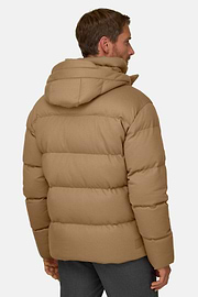 Bomber in Wool Blend Padded with Goose Down, Camel, thumb, 4