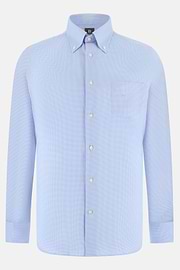 Camicia A Quadretti Di Cotone Regular Fit, Azzurro, thumb, 6