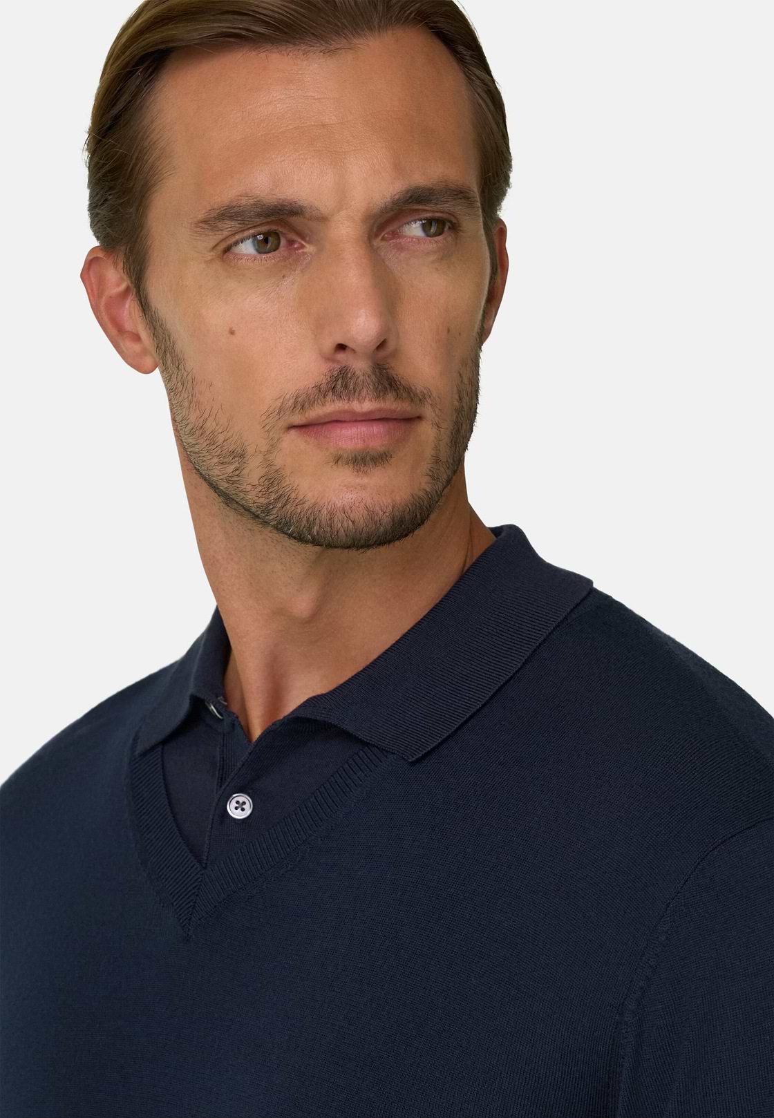 Merino Wool V-Neck Jumper, Navy blue, hi-res, 3
