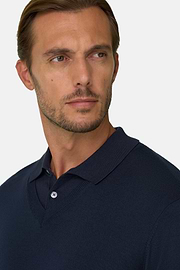 Merino Wool V-Neck Jumper, Navy blue, thumb, 3