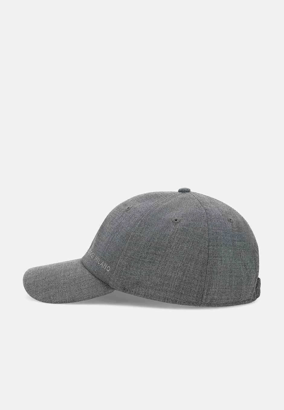 Woollen Peaked Cap With Embroidery, Grey, hi-res