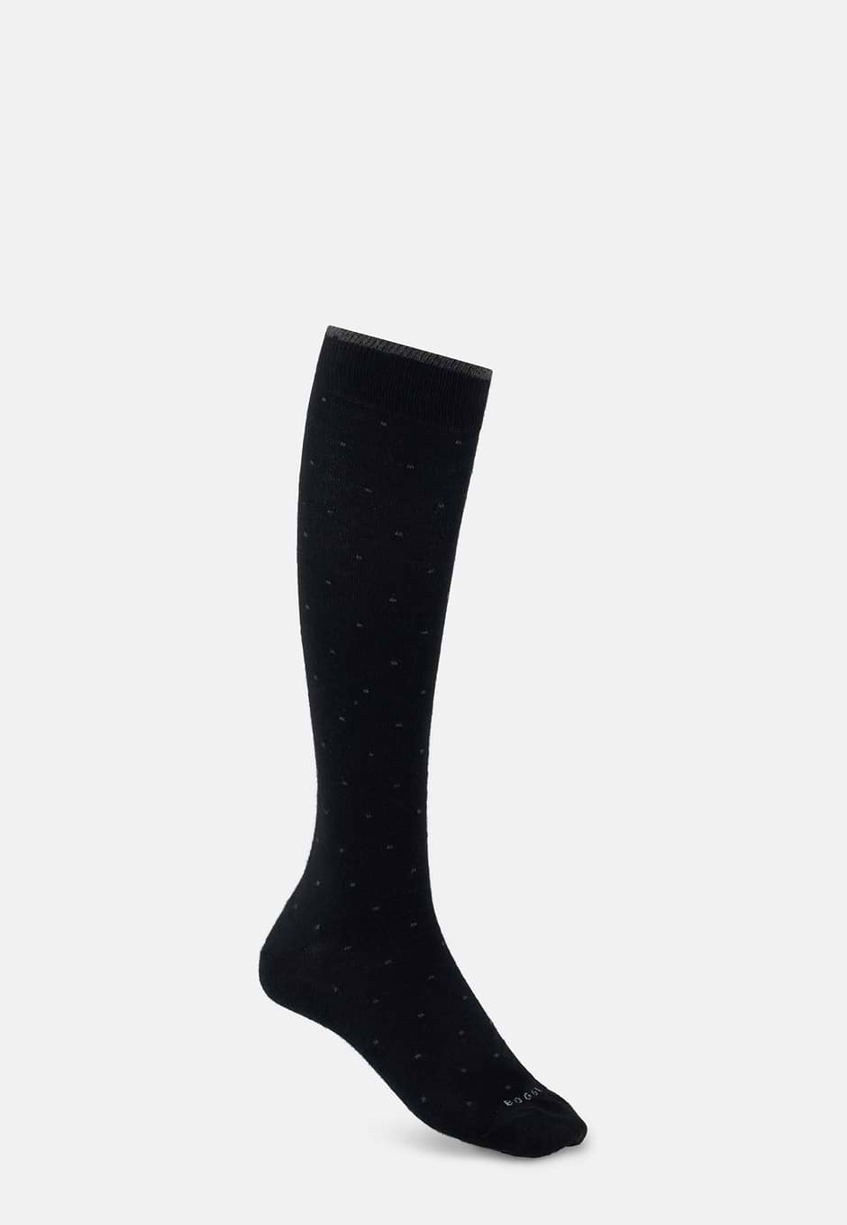 Long Socks Polka Dot Cotton Blend, Black, hi-res