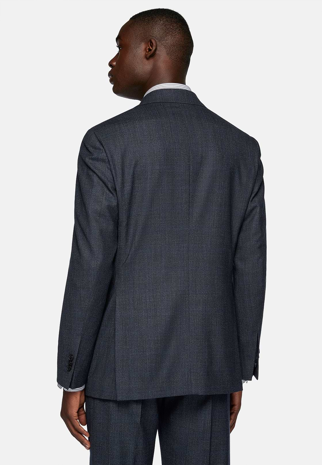 Charcoal Micro Patterned Suit In Stretch Wool, Charcoal, hi-res