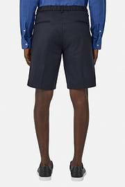 Stretch Cotton Bermuda Shorts, Navy blue, hi-res