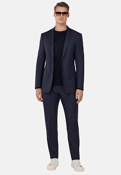 Fine Pinstripe Stretch Wool Suit