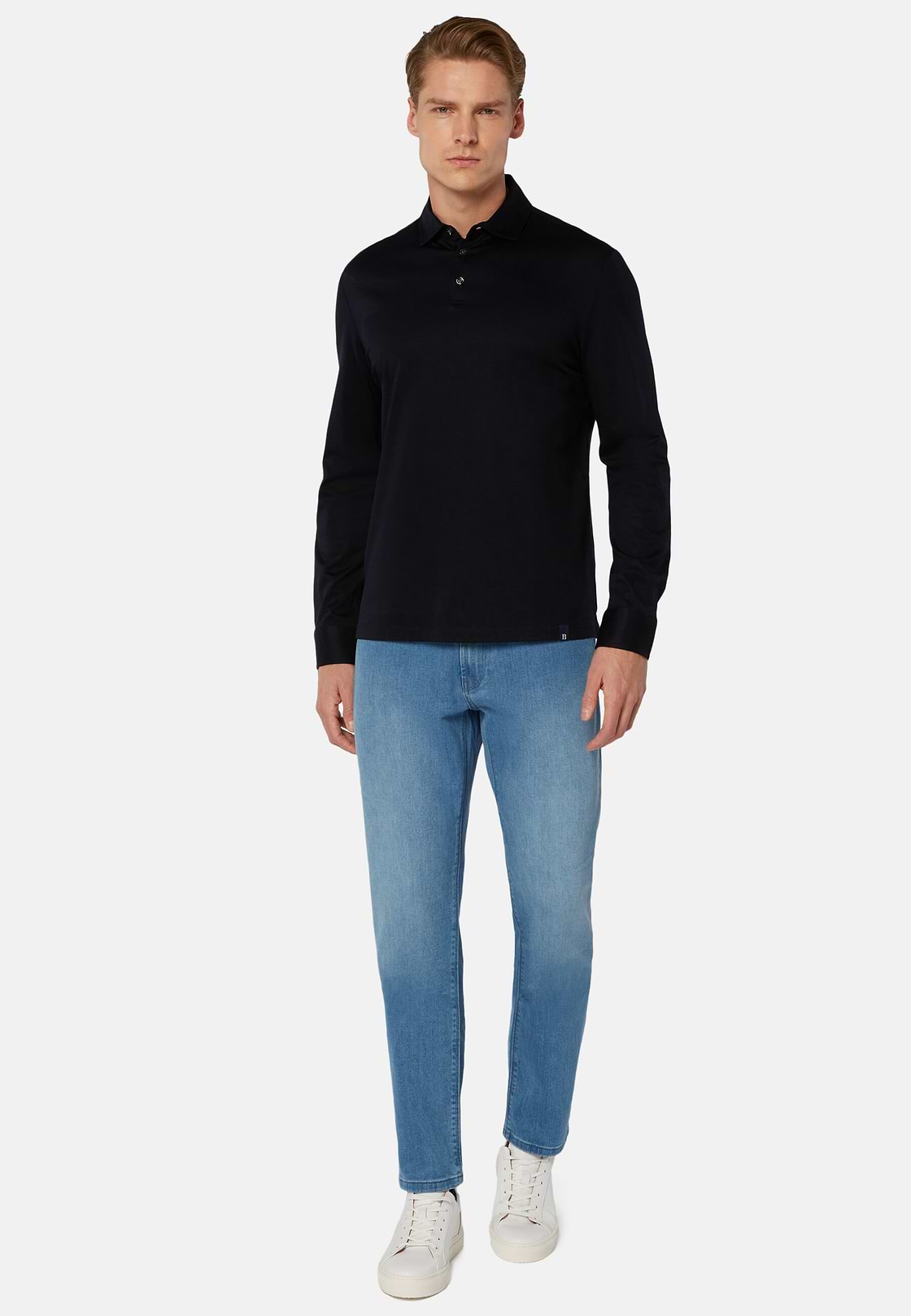 Jean En Denim Extensible Bleu À Délavage Clair, Indigo Clair, hi-res