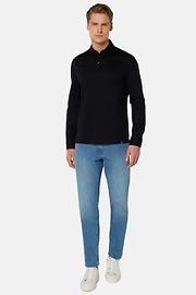 Jean En Denim Extensible Bleu À Délavage Clair, Indigo Clair, hi-res
