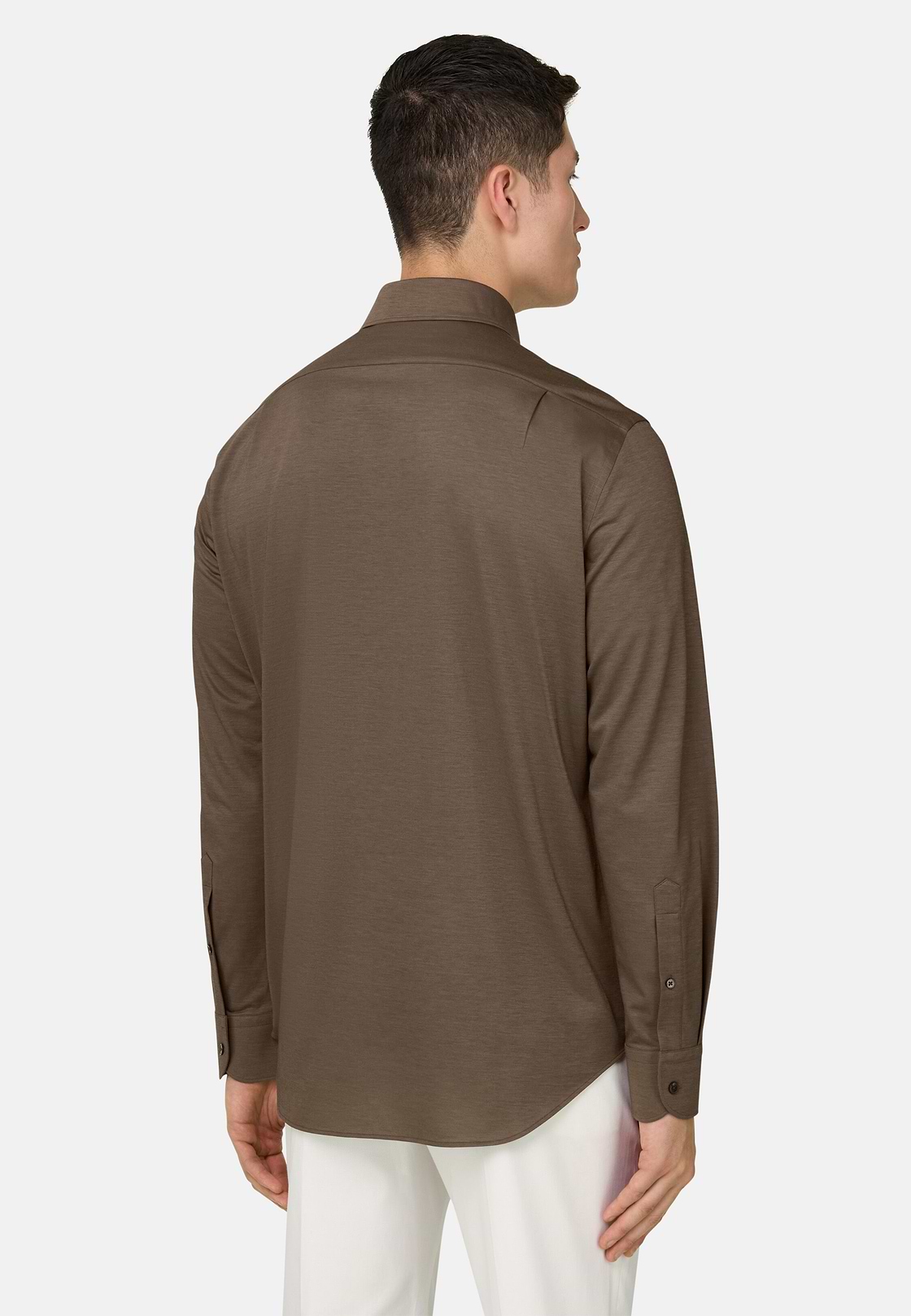 Polohemd Aus Japanischem Jersey Regular Fit, Braun, hi-res, 3