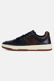 Leather Trainers, Navy blue, hi-res