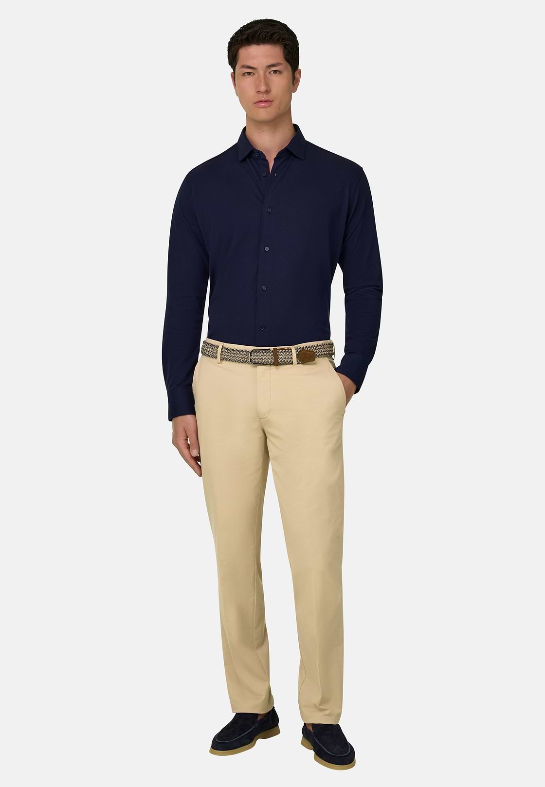 Stretch Cotton Trousers, Sand, hi-res, 3