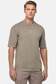 T-Shirt En Jersey De Coton, Taupe, hi-res