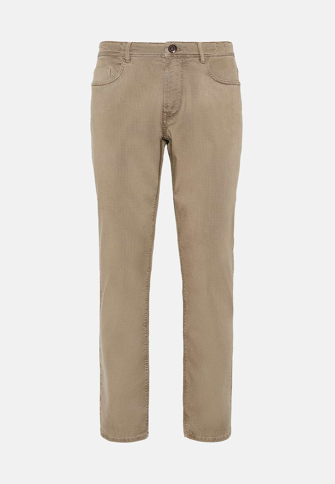 Stretch Cotton/Tencel Jeans, Taupe, hi-res