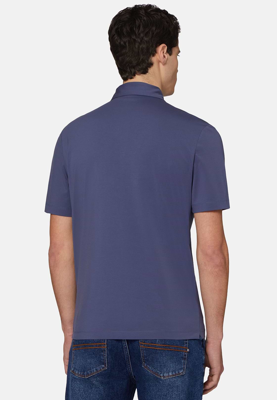 Polo En Coton Supima Stretch, Bleu, hi-res