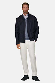 Bomber in Wool, Navy blue, thumb, 2