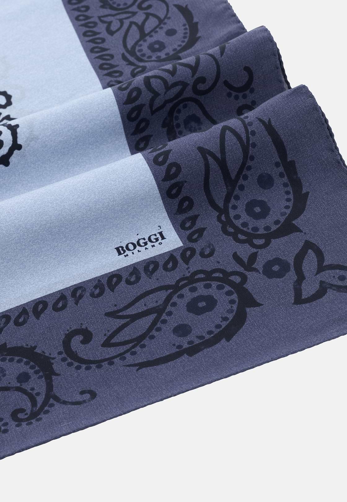 Paisley Print Silk Bandana, Blue, hi-res, 3