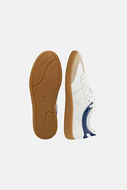 Tumbled Leather Trainers., White, hi-res