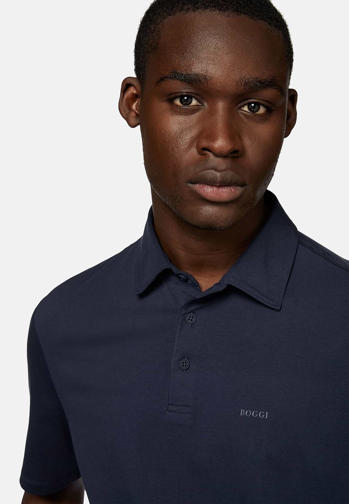 Polo Shirt In Stretch Supima Cotton, Regular, Navy blue, hi-res