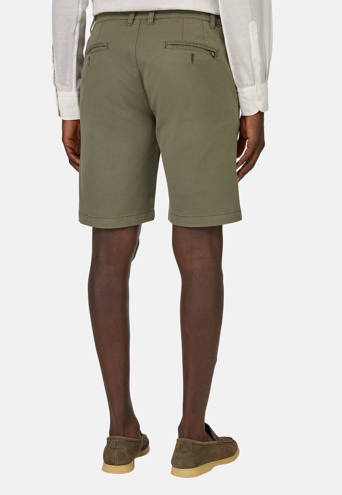 Bermudas in Stretch Cotton, Military Green, hi-res