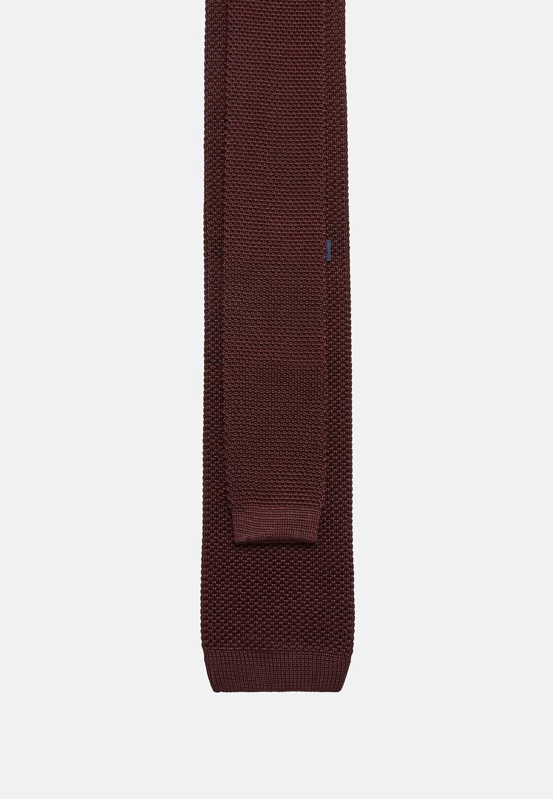 Knitted Tie, Burgundy, hi-res